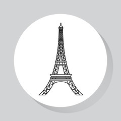 France architecture  flat design icon. Template element  for web and mobile applications.