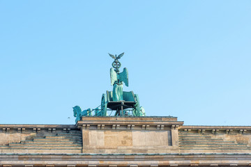 Obraz premium Quadriga on Brandenburg Gate in Berlin, Germany.
