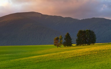 sunset in the mountains