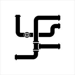 Pipe Icon, Pipe Fitting Icon, Water, Gas, Oil Pipeline, Plumbing Work