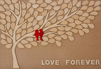 Wooden tree shaped , Love forever