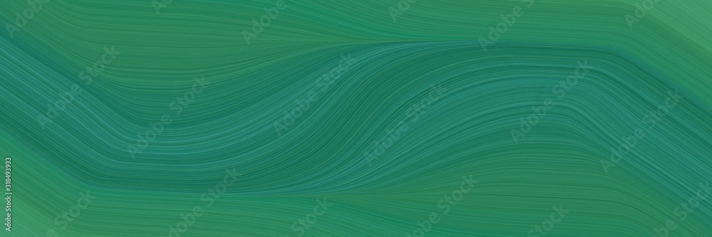 Poster flowing header with sea green, blue chill and teal green colors. dynamic curved lines with fluid flo