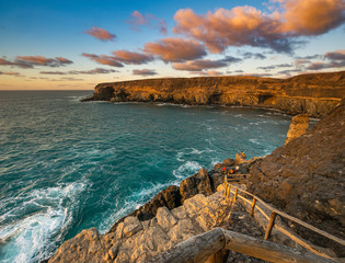 hiking trail along the top of the cliffs