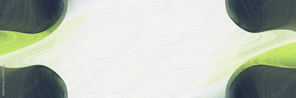 Poster modern horizontal header with linen, dark slate gray and dark khaki colors. dynamic curved lines with fluid flowing waves and curves