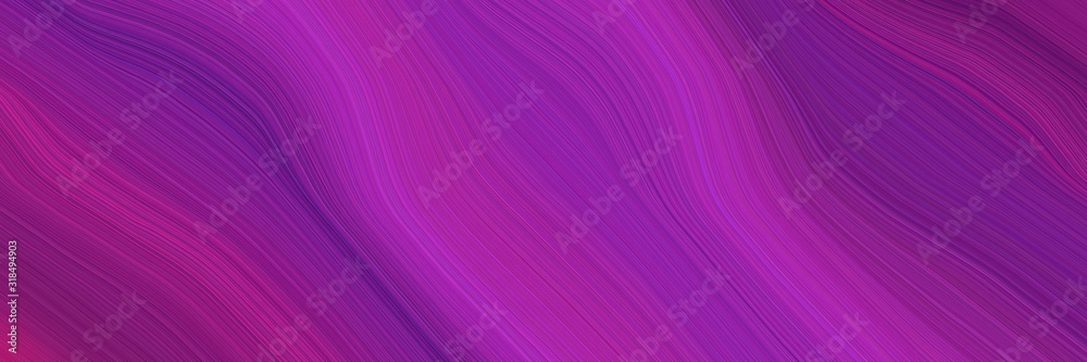 Poster dynamic banner design with dark magenta, purple and dark orchid colors. dynamic curved lines with fluid flowing waves and curves