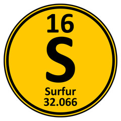 Periodic table element surfur icon.