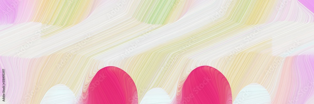 Poster decorative header with antique white, moderate pink and pale golden rod colors. dynamic curved lines