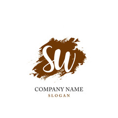 SW Initial handwriting logo vector	