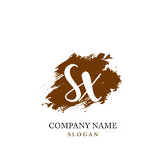 SX Initial handwriting logo vector	