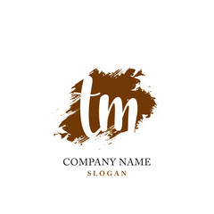 TM Initial handwriting logo vector	