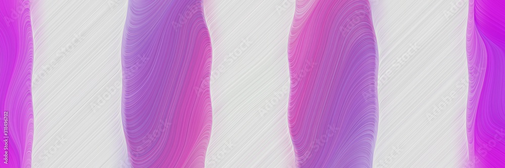 Poster flowing designed horizontal header with light gray, medium orchid and orchid colors. dynamic curved lines with fluid flowing waves and curves