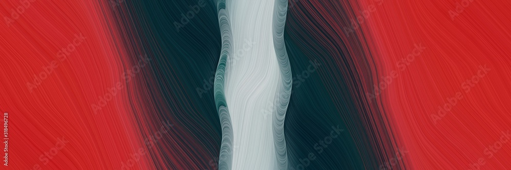 Poster colorful horizontal header with firebrick, ash gray and very dark blue colors. dynamic curved lines with fluid flowing waves and curves