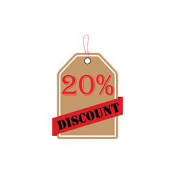 Discount offer tag icon. Shopping coupon symbol. Sale label tag with percentage sign. Black friday discount banner or coupon. Vector shopping label