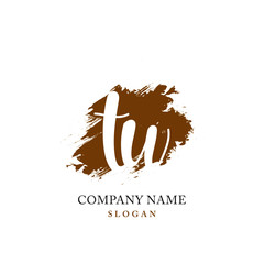 TW Initial handwriting logo vector	