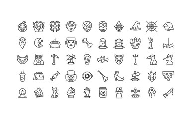 bundle halloween with set icons