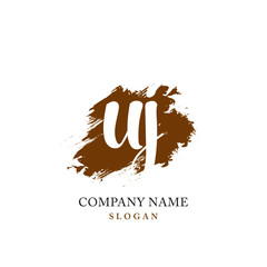 UJ Initial handwriting logo vector	