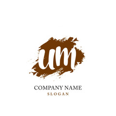 UM Initial handwriting logo vector	