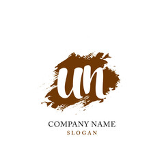 UN Initial handwriting logo vector	