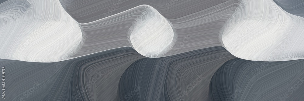 Poster decorative banner design with dim gray, light gray and dark gray colors. dynamic curved lines with fluid flowing waves and curves