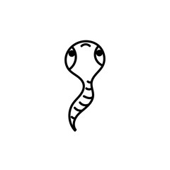 Cute worm. Isolated on a white background. Hand-drawn doodles, contour illustration. Element for coloring books, posters, printing t-shirts