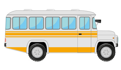 Fototapeta na wymiar Retro bus on white background is insulated