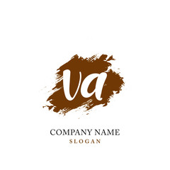 VA Initial handwriting logo vector	