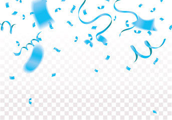 Colorful serpentine and confetti isolated on background. Vector