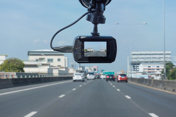 CCTV car camera for safety on the road accident.