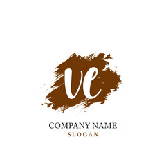 VE Initial handwriting logo vector	