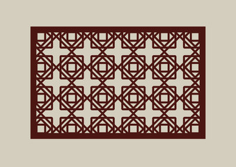 Template pattern for laser cutting decorative panel