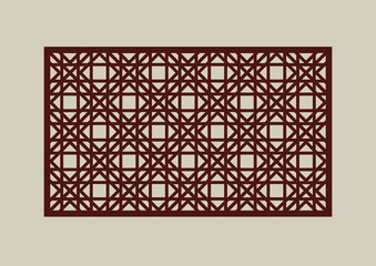 Template pattern for laser cutting decorative panel