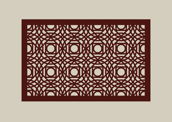 Template pattern for laser cutting decorative panel