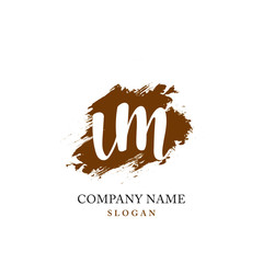 VM Initial handwriting logo vector	
