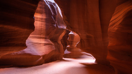 Sunlight in Antelope Canyon Near Page Arizona