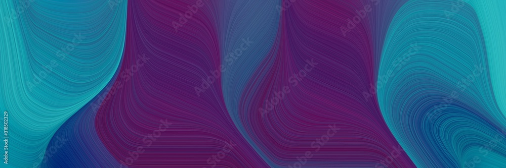 Poster artistic designed horizontal header with very dark magenta, light sea green and teal colors. dynamic