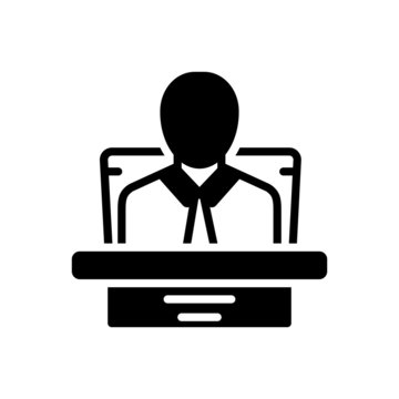 Black Solid Icon For Chairman