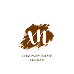 XN Initial handwriting logo vector	