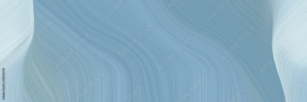 Poster moving designed horizontal banner with cadet blue, light gray and pastel blue colors. dynamic curved