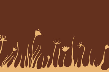 Hand drawn color wild flower background © Anastasiya