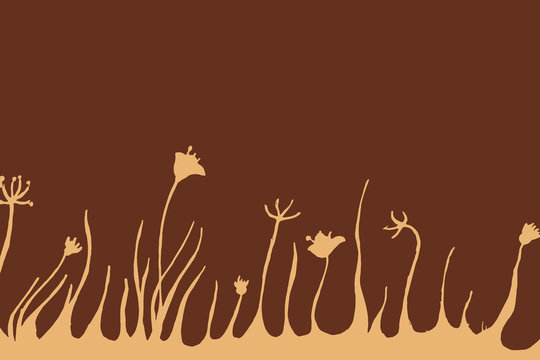 Hand drawn color wild flower background