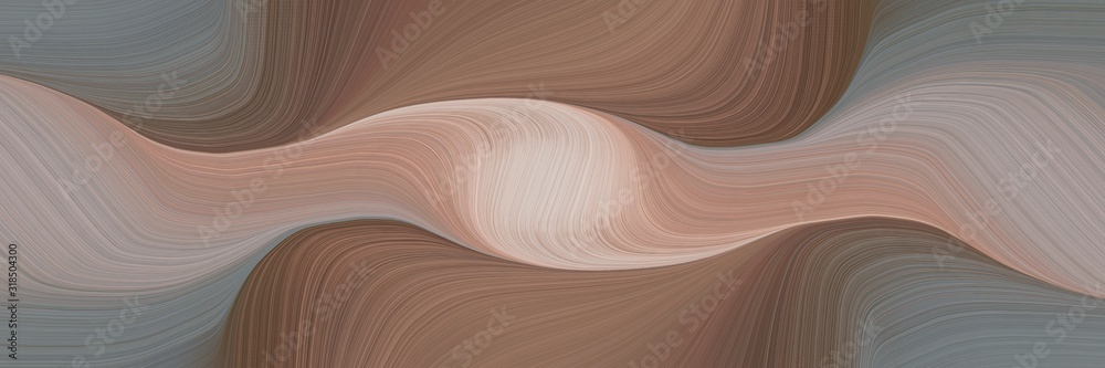 Poster flowing banner design with gray gray, silver and tan colors. dynamic curved lines with fluid flowing waves and curves