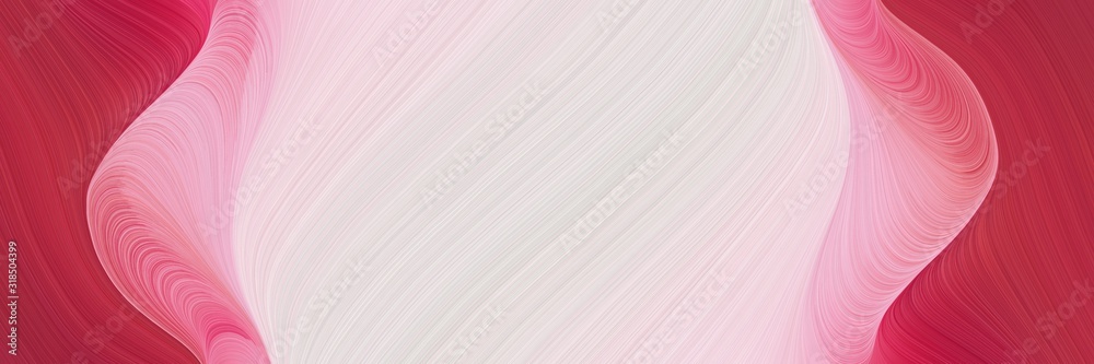 Poster flowing horizontal header with moderate red, pastel pink and pale violet red colors. dynamic curved lines with fluid flowing waves and curves