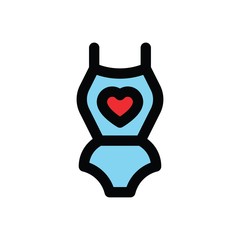 valentine day related love and romance women dress vector with editable stroke