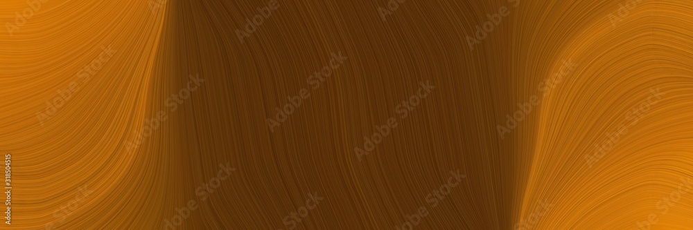 Aufkleber flowing horizontal header with chocolate, dark golden rod and brown colors. dynamic curved lines with fluid flowing waves and curves
