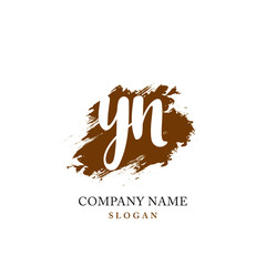YN Initial handwriting logo vector	 - obrazy, fototapety, plakaty