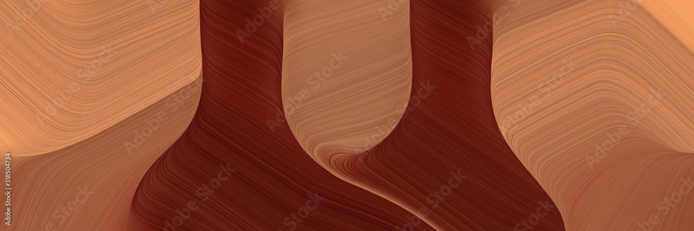 Poster dynamic designed horizontal header with moderate red, dark red and sandy brown colors. dynamic curved lines with fluid flowing waves and curves