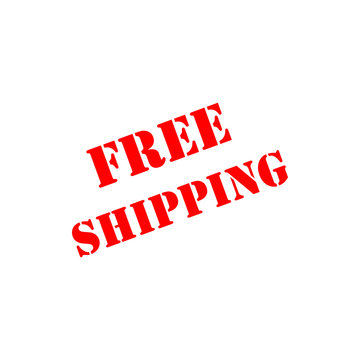 Free Shipping red text- Vector for Businesses, Online Store, Company, Promotion