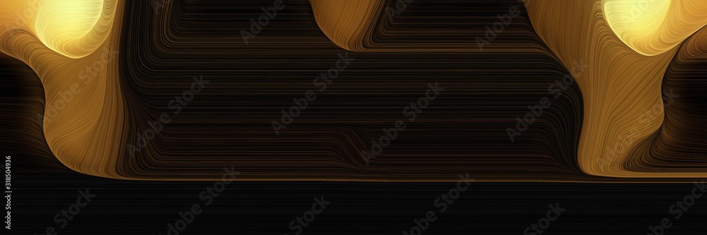 Poster colorful horizontal banner with peru, black and chocolate colors. dynamic curved lines with fluid fl