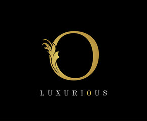 Golden O Luxury Logo Icon, Classic O Letter Logo Design.