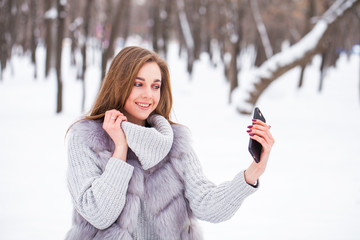 Fashion young girl in the winter time